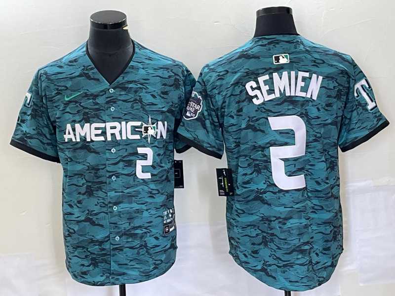 Men%27s Texas Rangers #2 Marcus Semien Teal 2023 All Star Stitched Baseball Jersey->seattle mariners->MLB Jersey